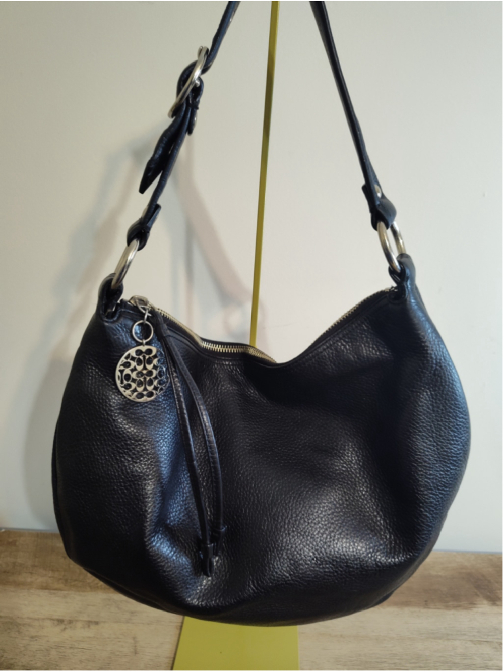 Women's Coach Black Leather Hobo Bag